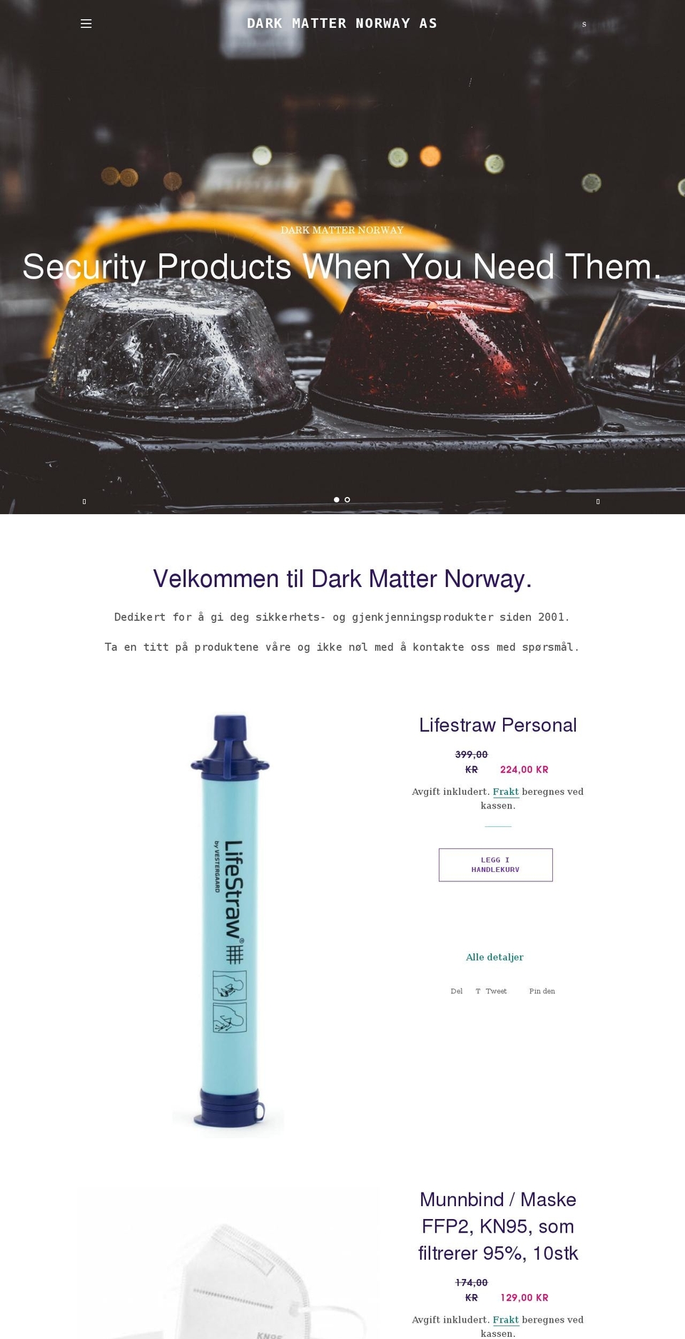 darkmatternorway.com shopify website screenshot