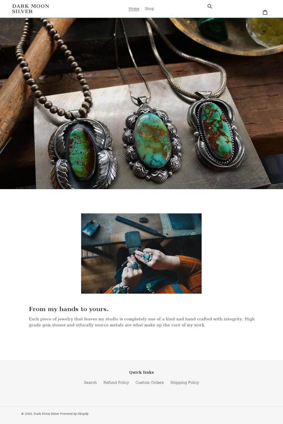 darkmoonsilver.com shopify website screenshot