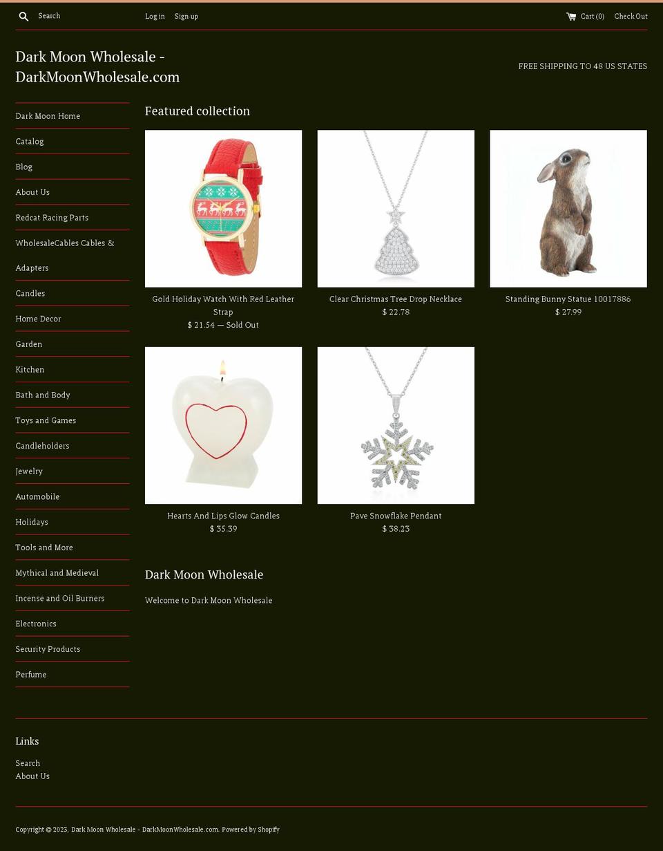 darkmoonwholesale.com shopify website screenshot