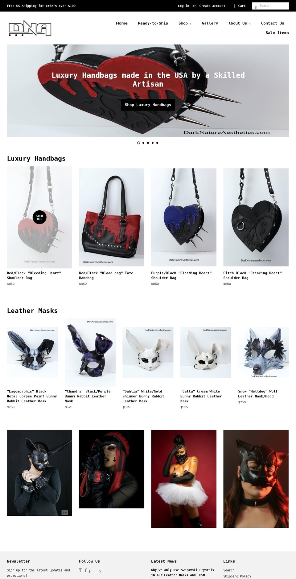 darknatureaesthetics.com shopify website screenshot