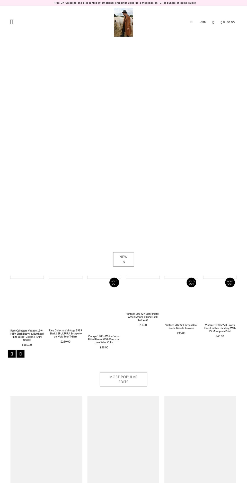 darkparadisevintage.com shopify website screenshot