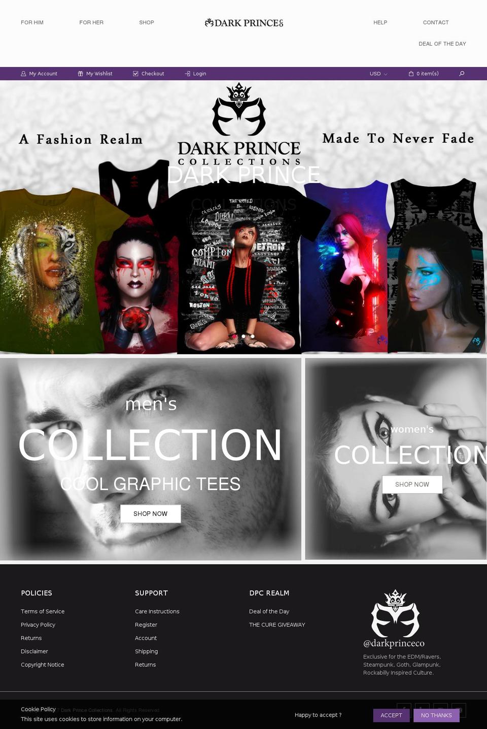 darkprinceco.com shopify website screenshot