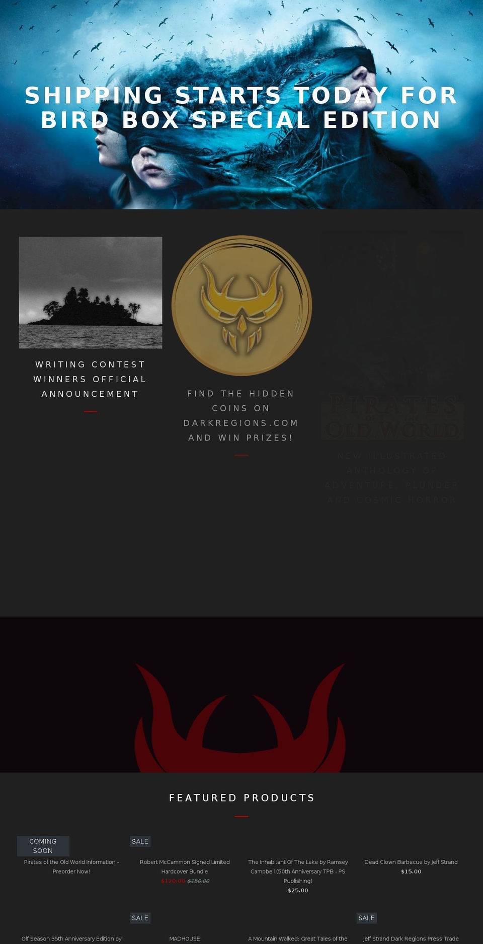 darkregions.com shopify website screenshot