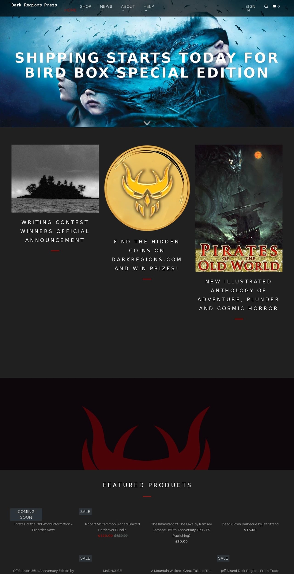 darkregions.myshopify.com shopify website screenshot