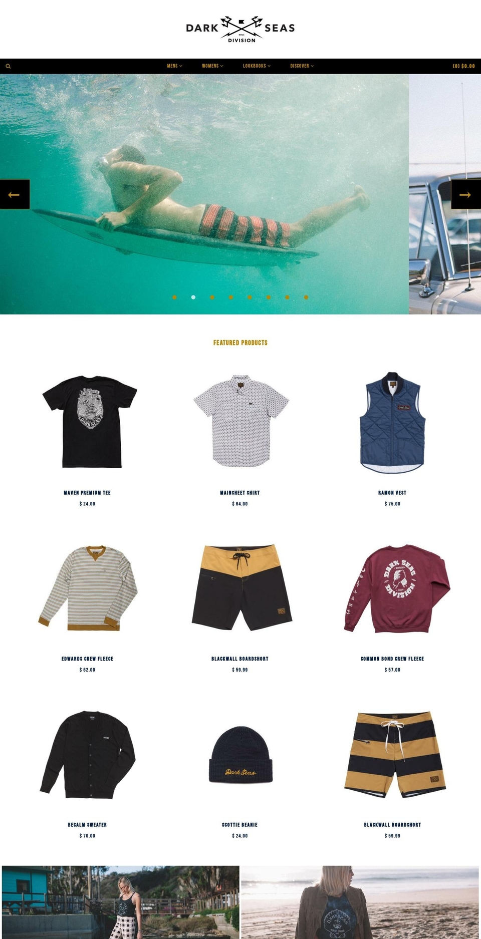 darkseas.com shopify website screenshot