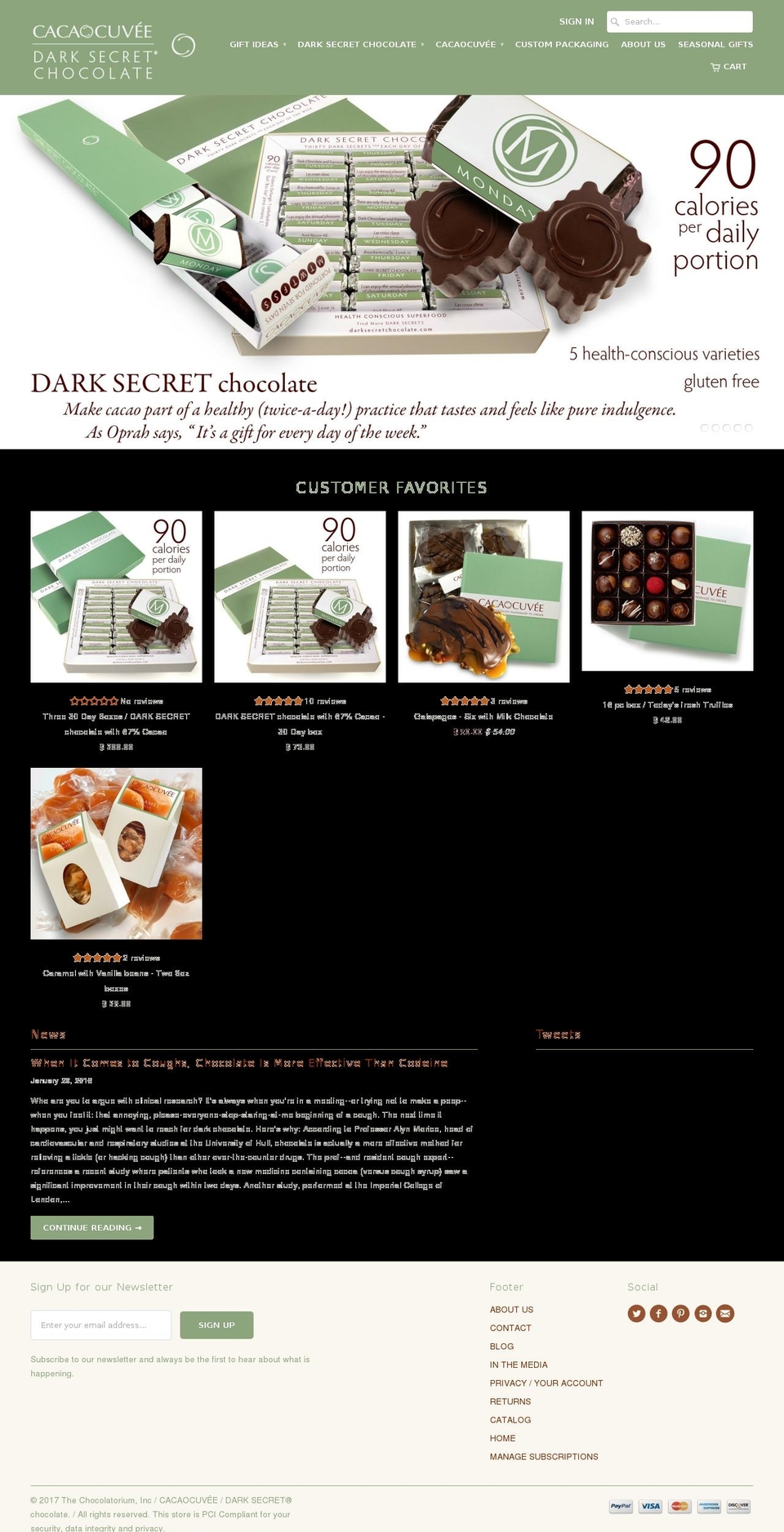 darksecretchocolate.com shopify website screenshot