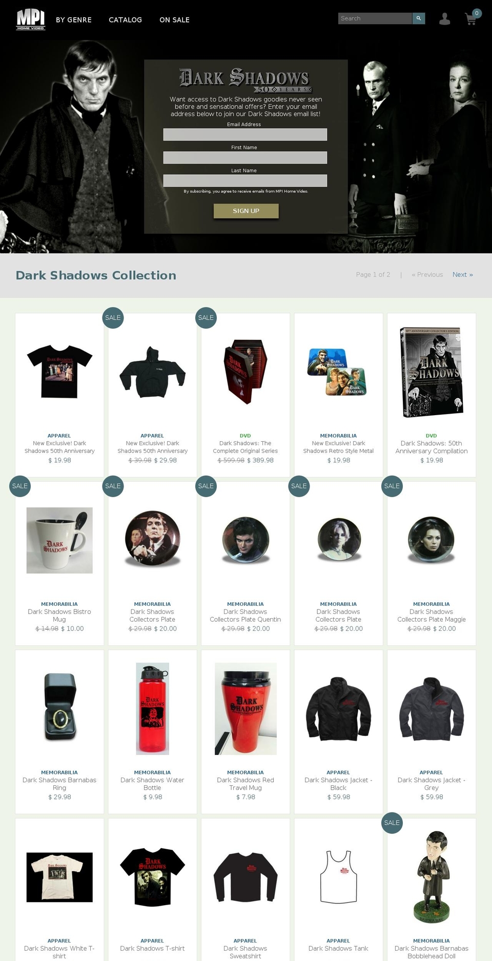 MPI Home Video Shopify theme site example darkshadowsdvd.com