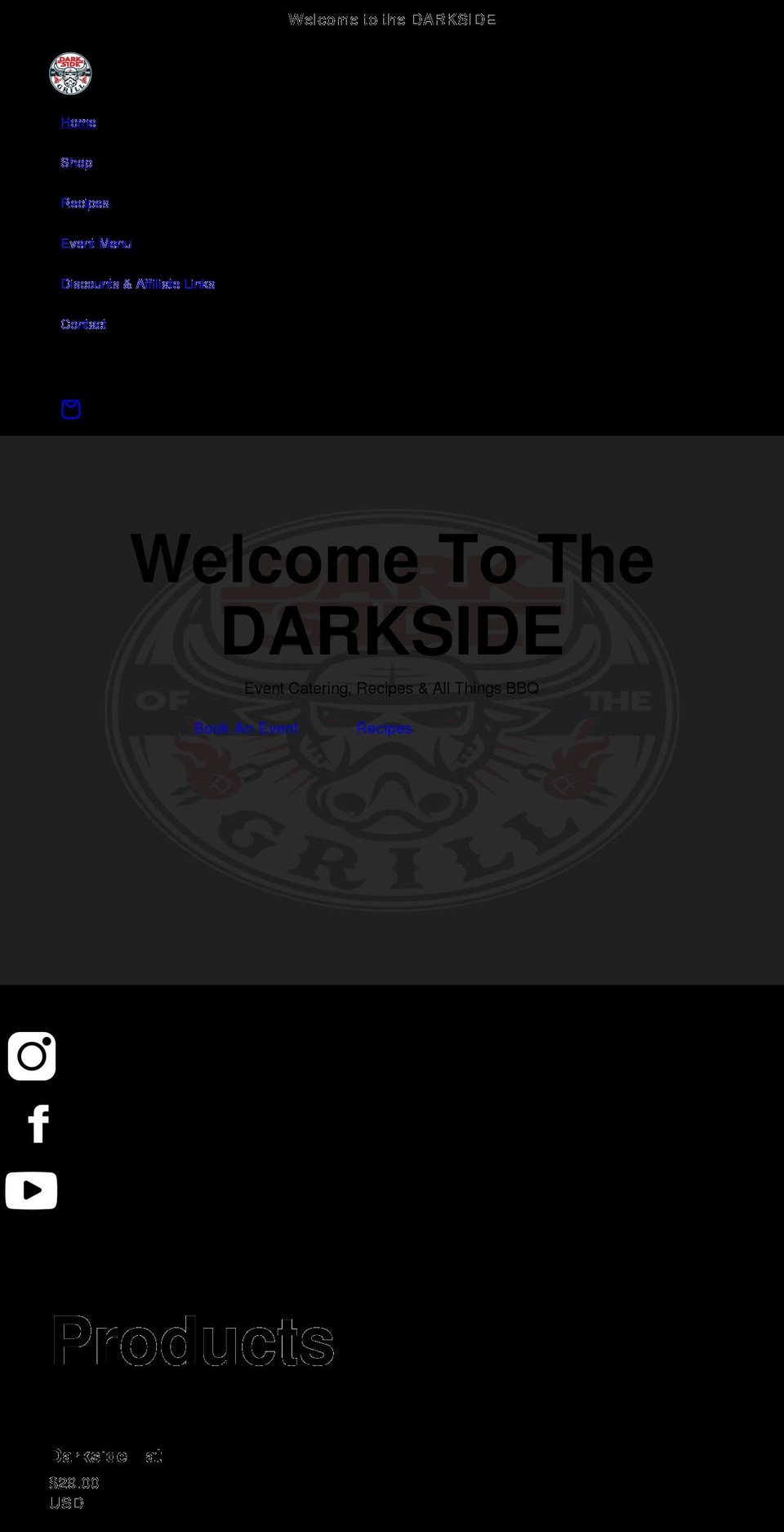 darksideofthegrill.com shopify website screenshot