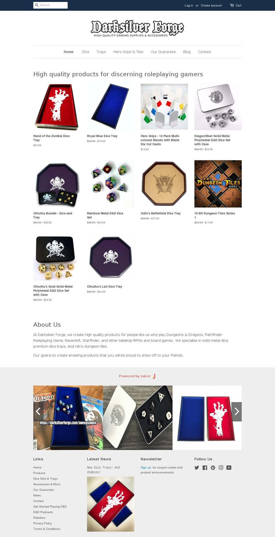 darksilverforge.com shopify website screenshot