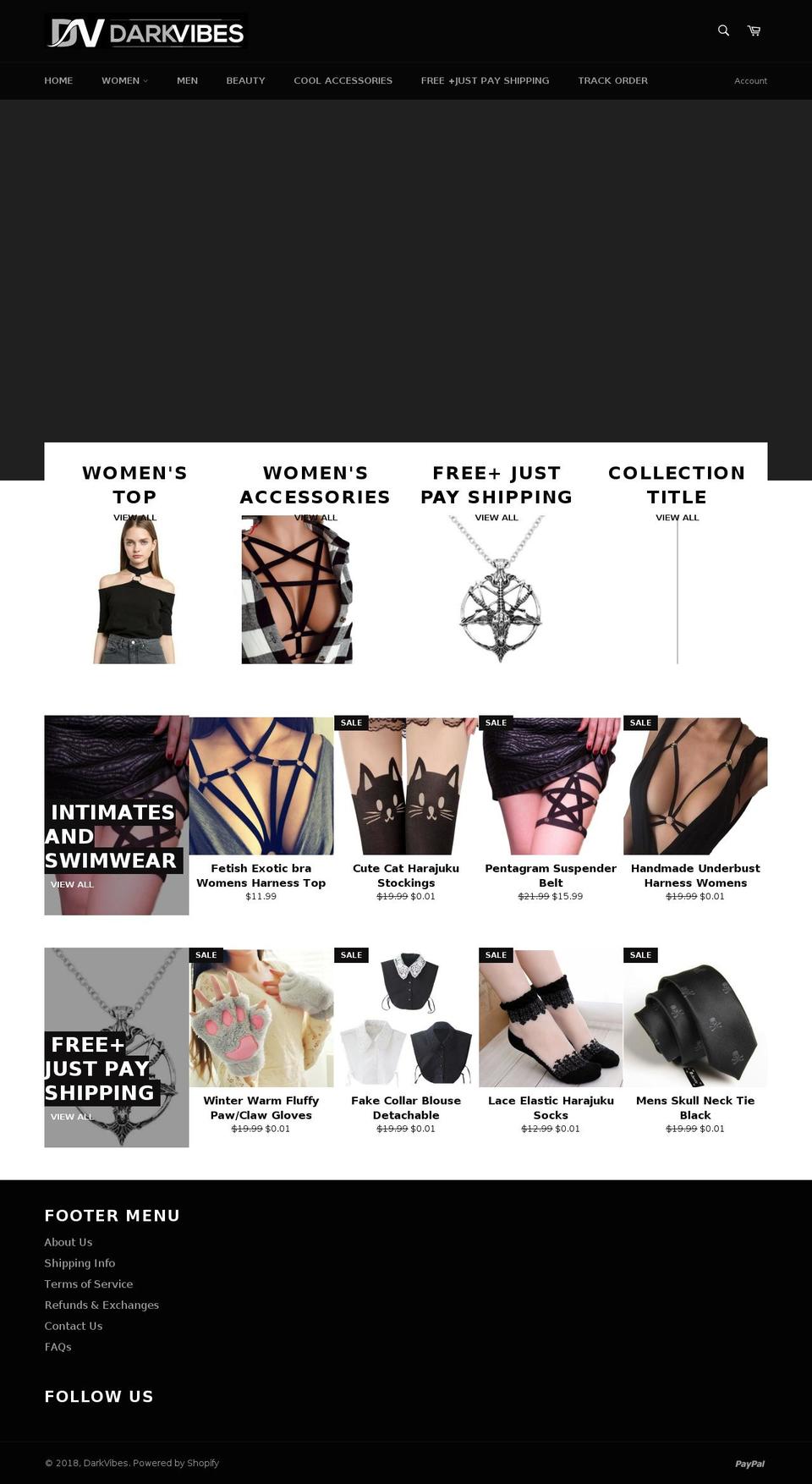 darkvibesonly.com — Shopify storefront screenshot