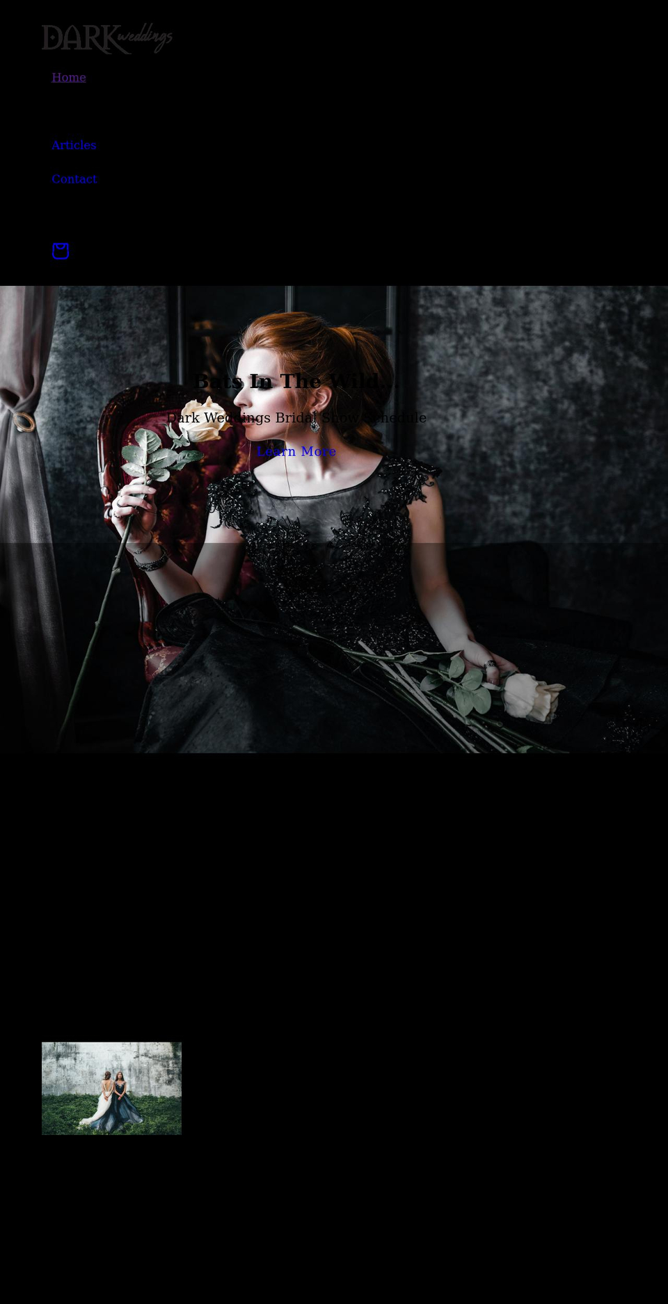 darkweddings.com shopify website screenshot