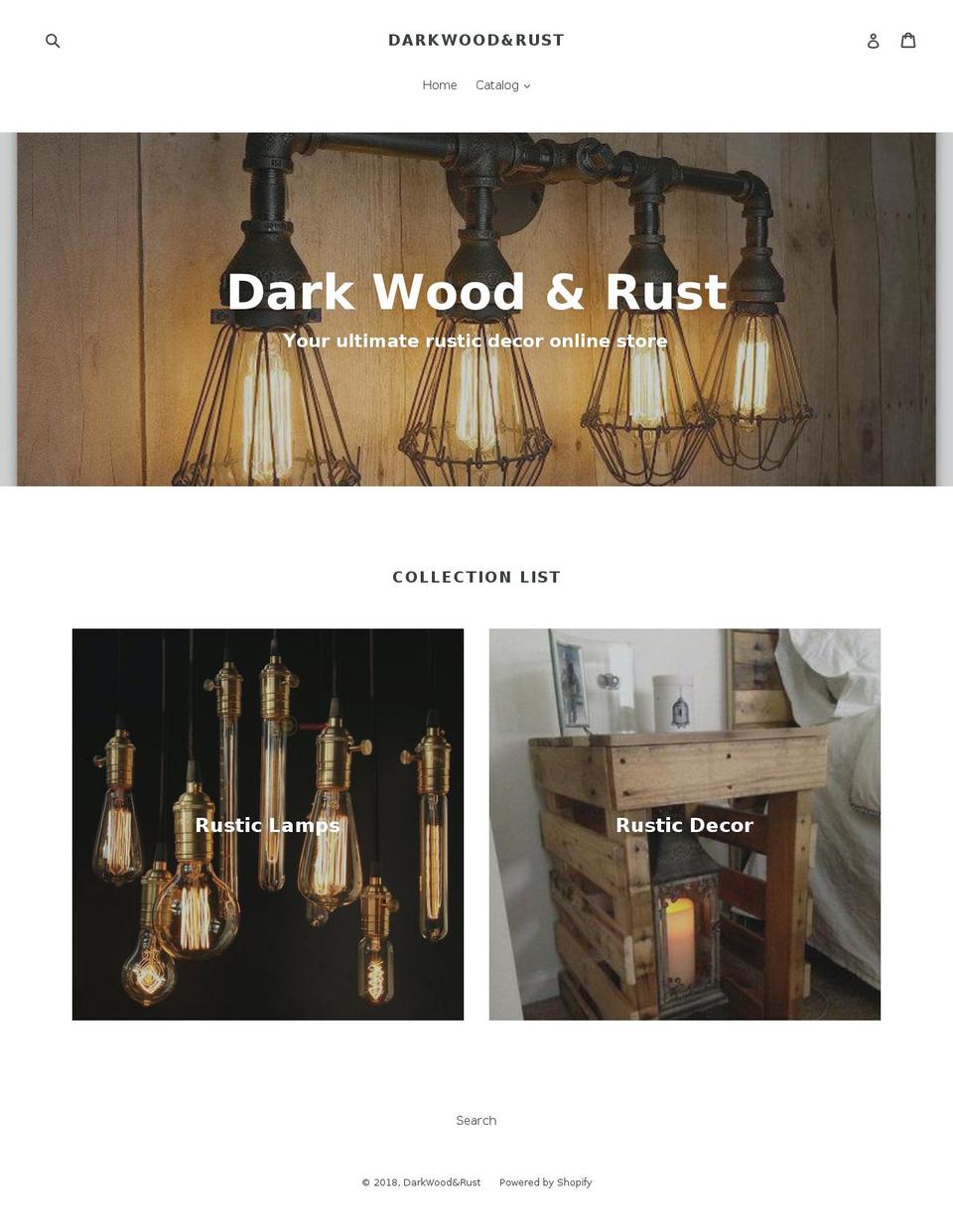 darkwoodandrust.com — Shopify storefront screenshot