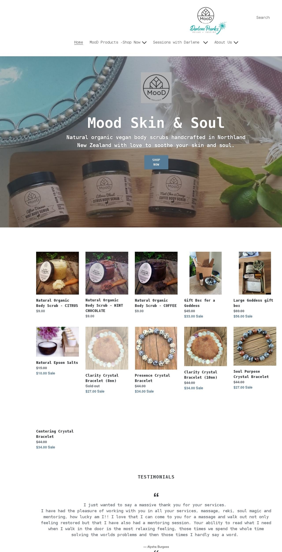 darlene.co.nz shopify website screenshot