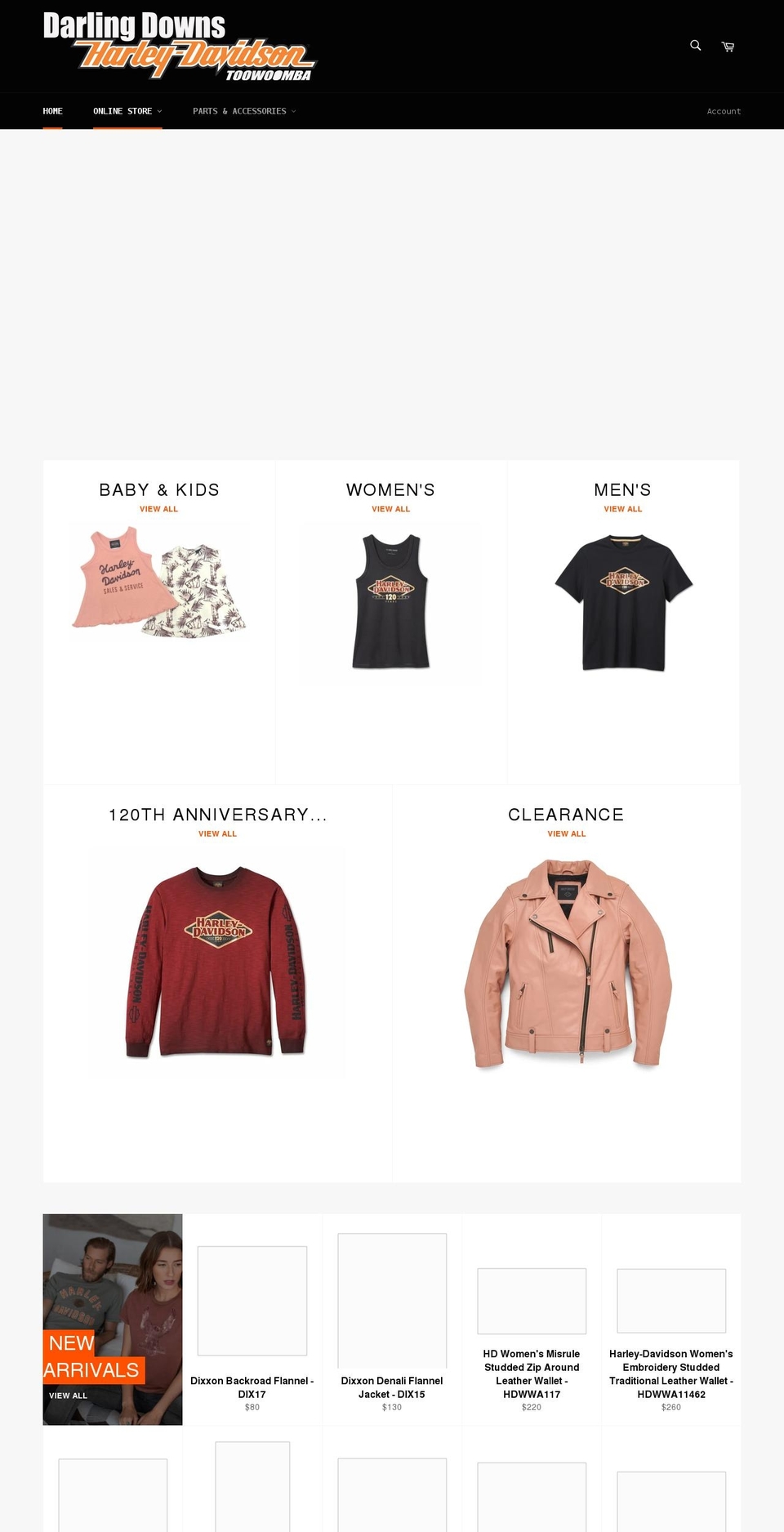 darling-downs-harley-davidson.myshopify.com shopify website screenshot
