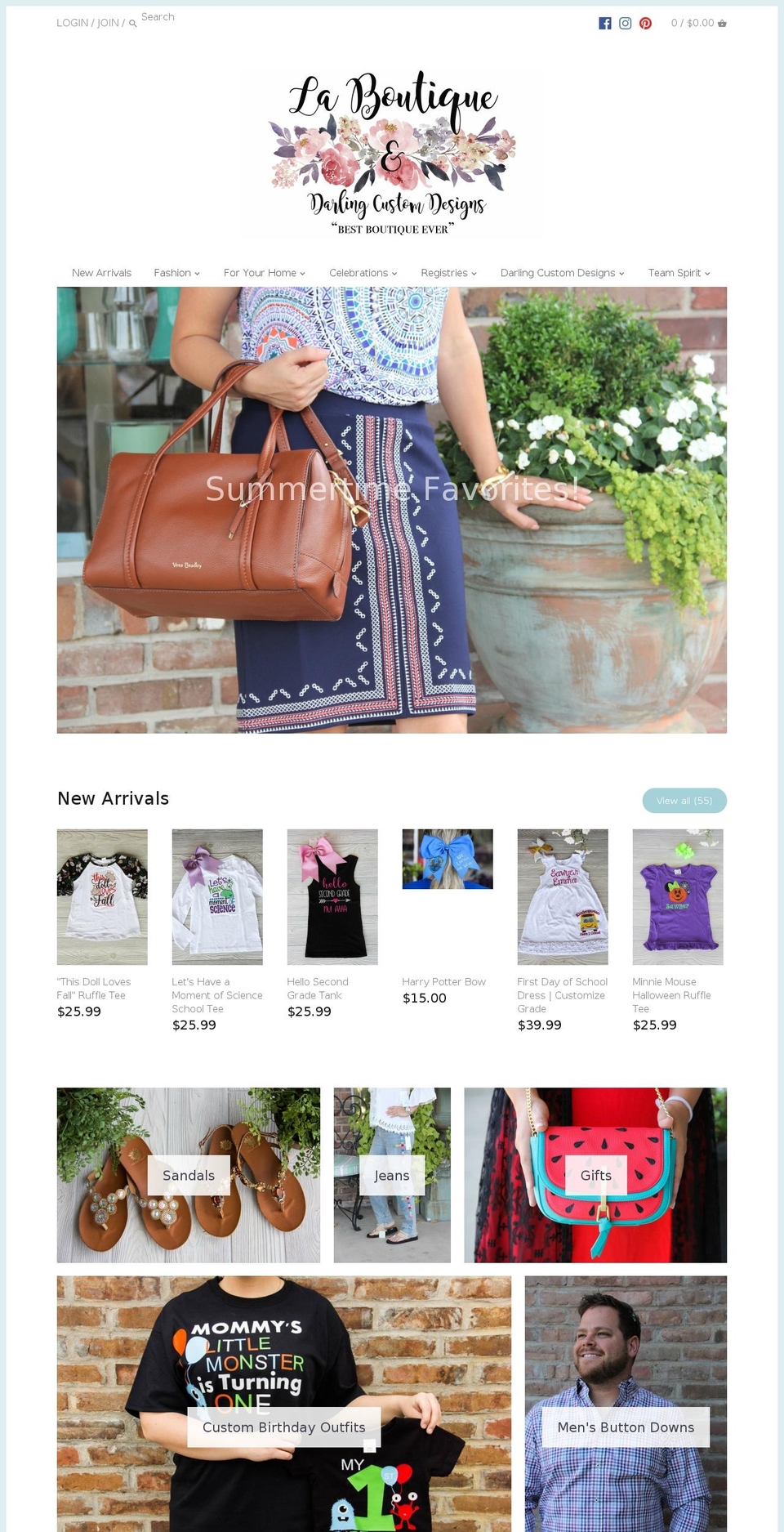 darlingcustomdesigns.com — Shopify storefront screenshot