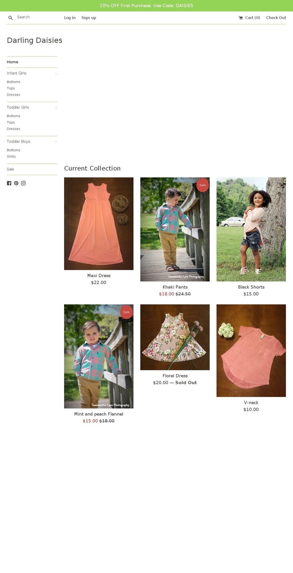 darlingdaisiesboutique.com — Shopify storefront screenshot