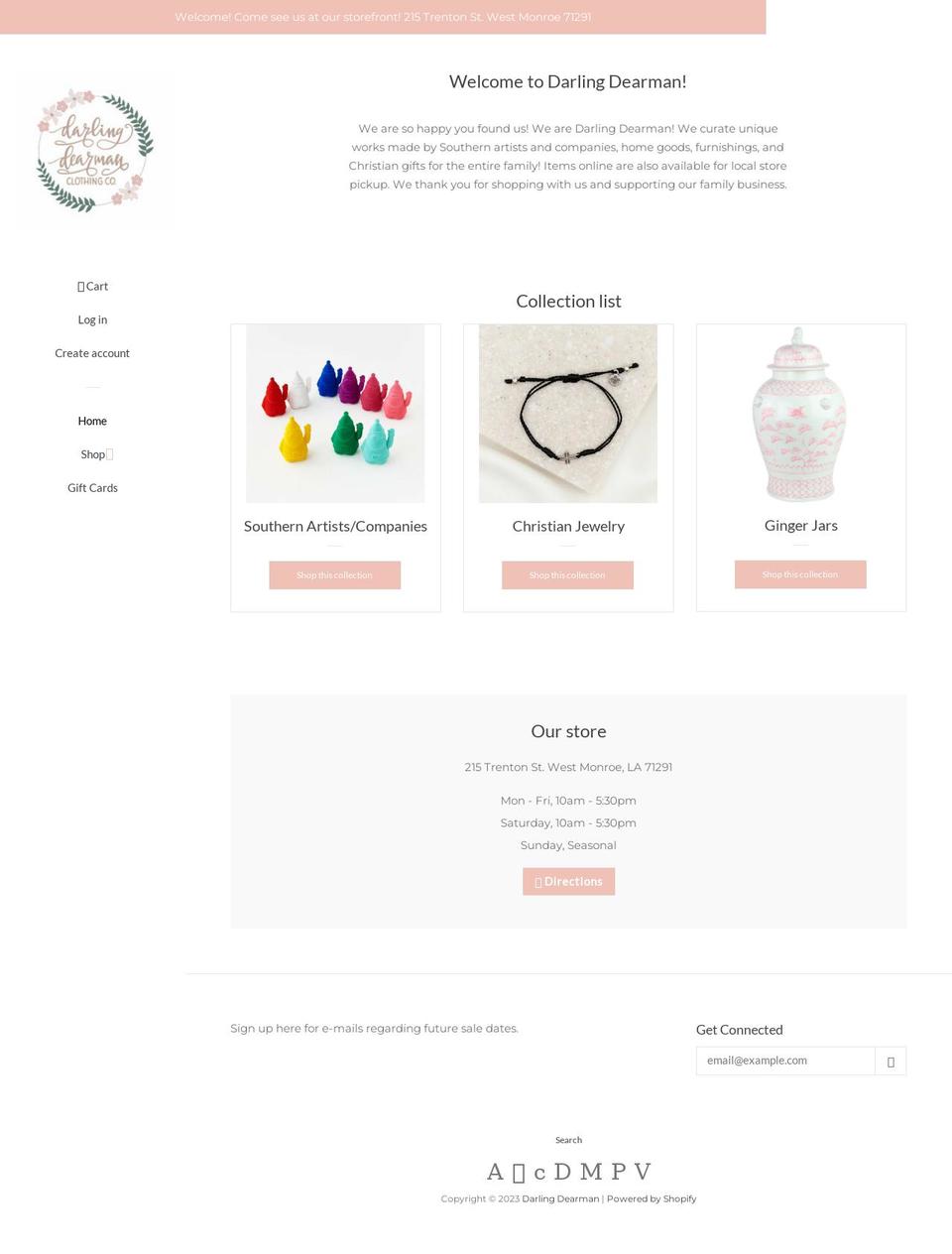 darlingdearman.com — Shopify storefront screenshot