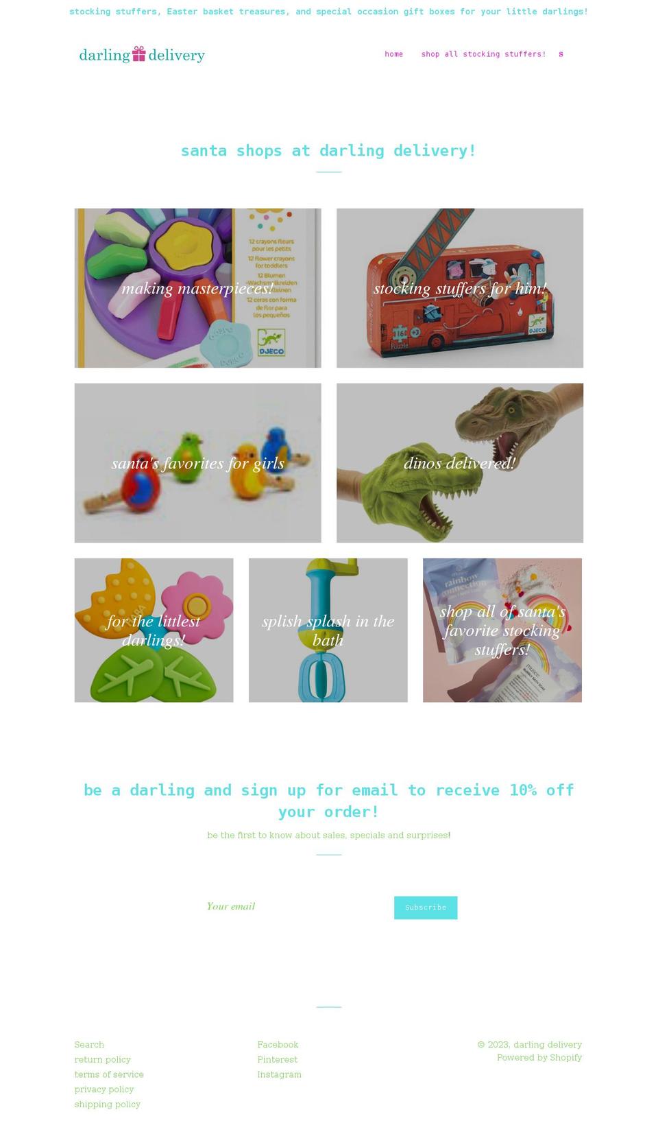 darlingdelivery.com shopify website screenshot