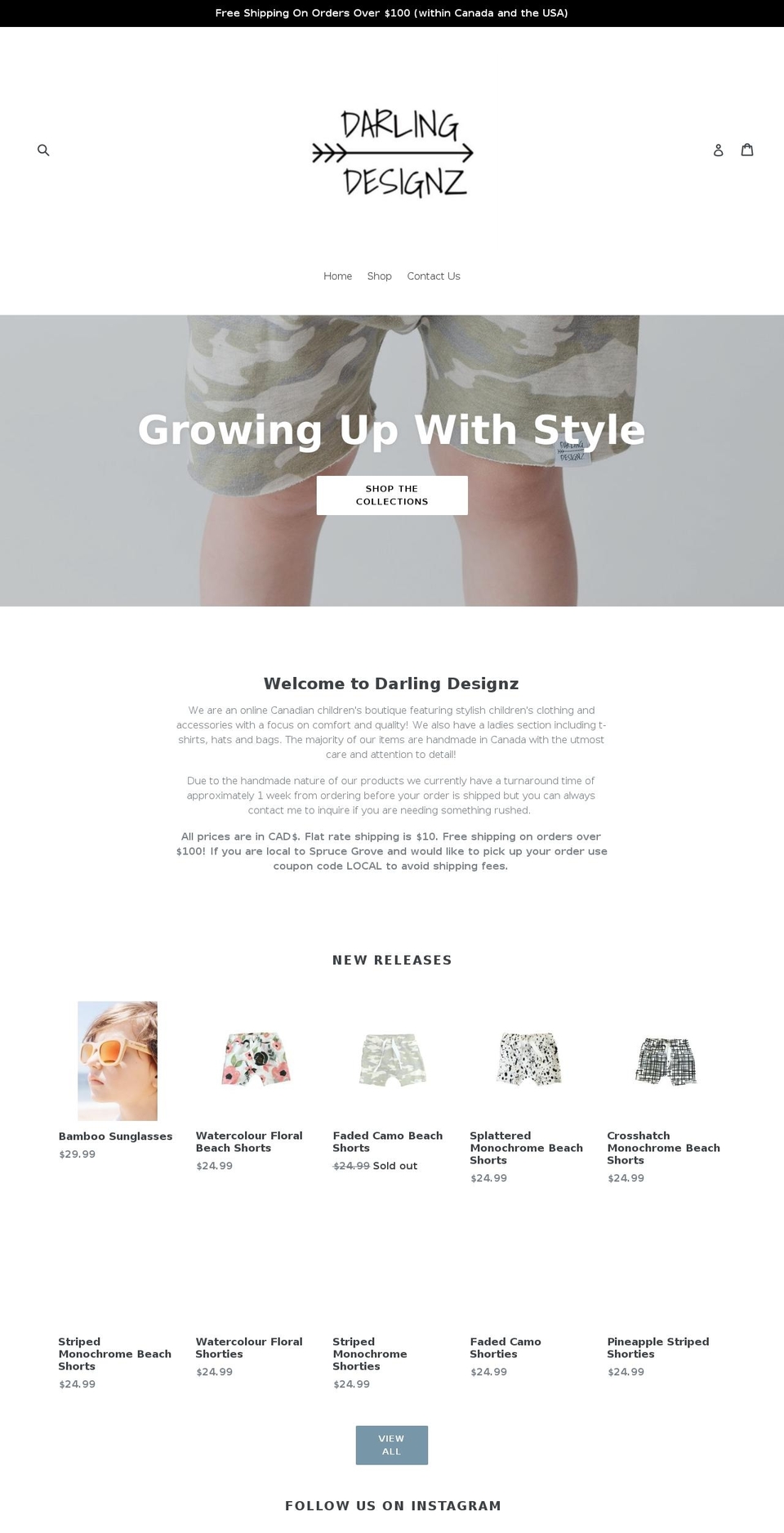 darlingdesignz.com — Shopify storefront screenshot