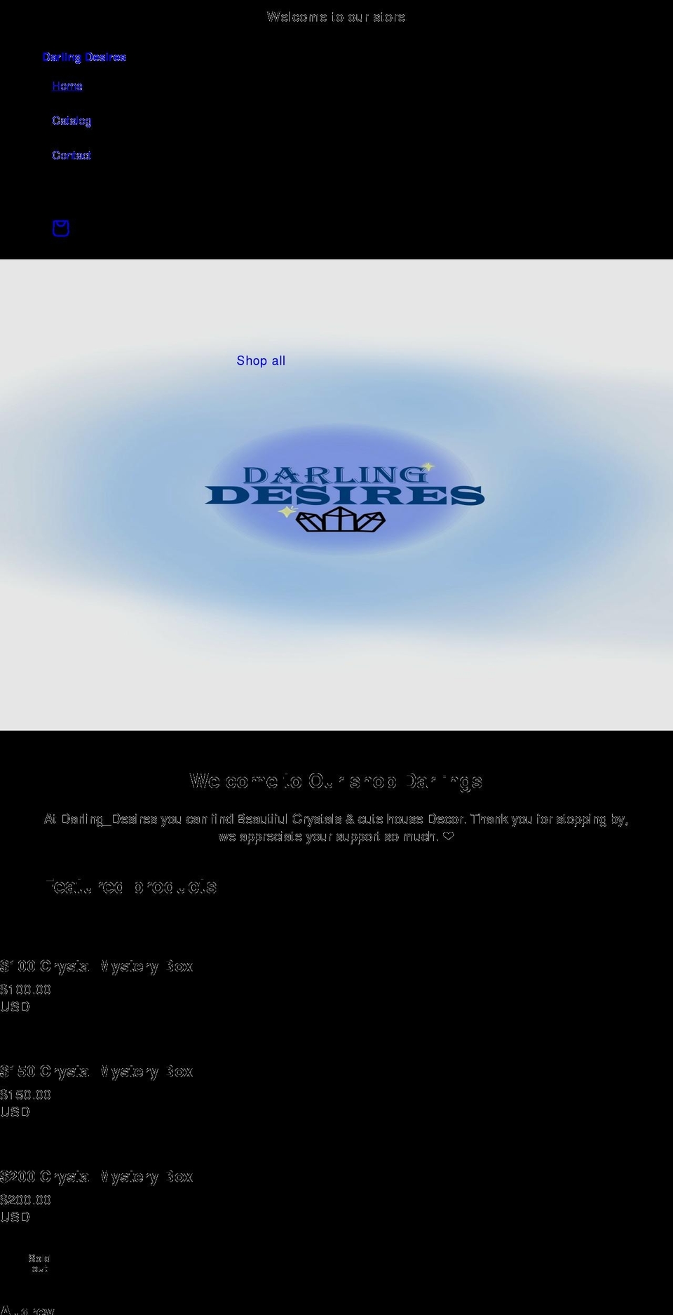 darlingdesires.com shopify website screenshot