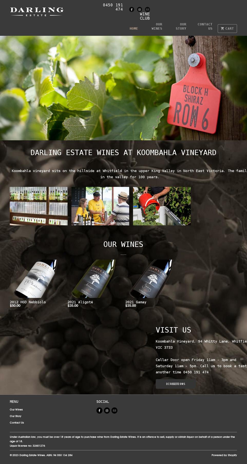darlingestate.com.au shopify website screenshot