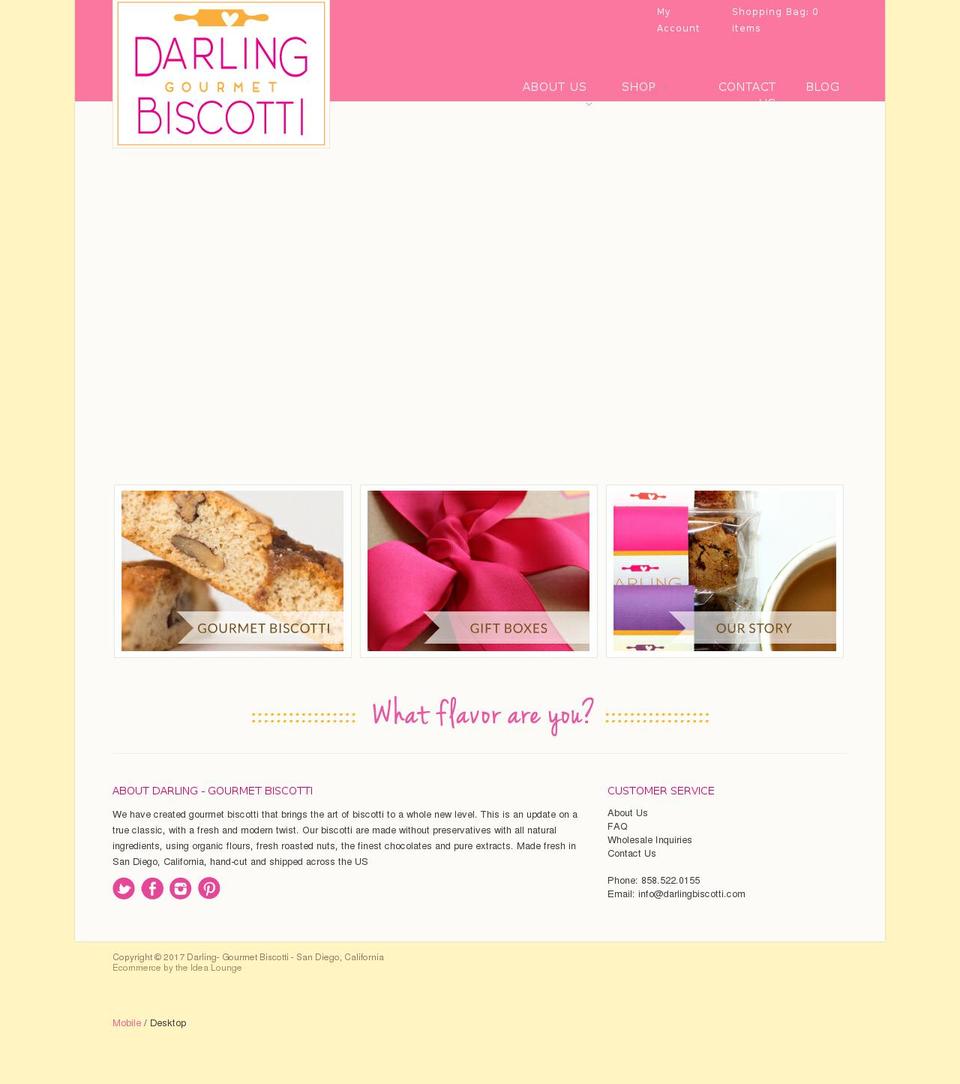 darlinggourmet.com shopify website screenshot