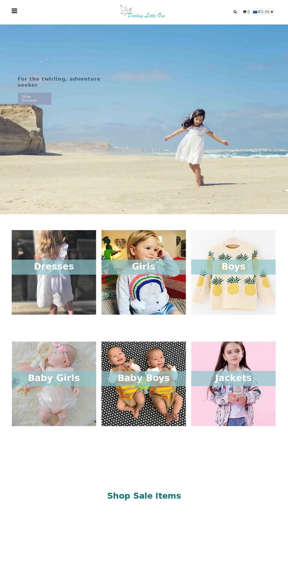 darlinglittleone.com shopify website screenshot