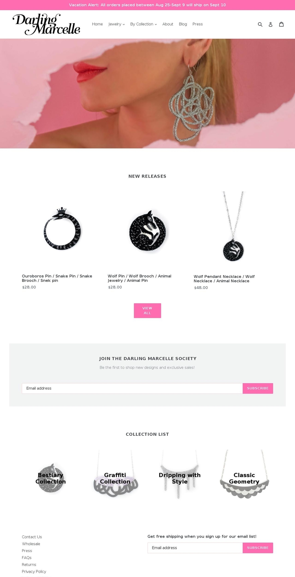 darlingmarcelle.com shopify website screenshot