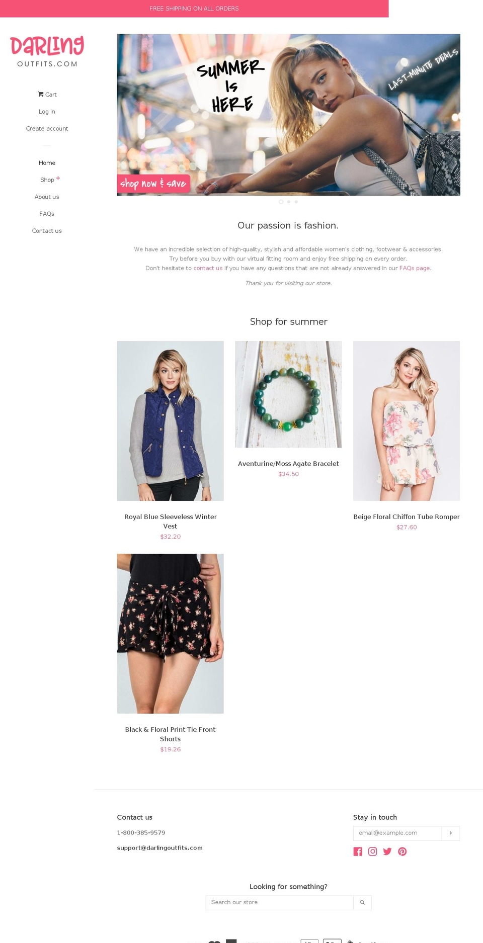 darlingoutfits.com — Shopify storefront screenshot