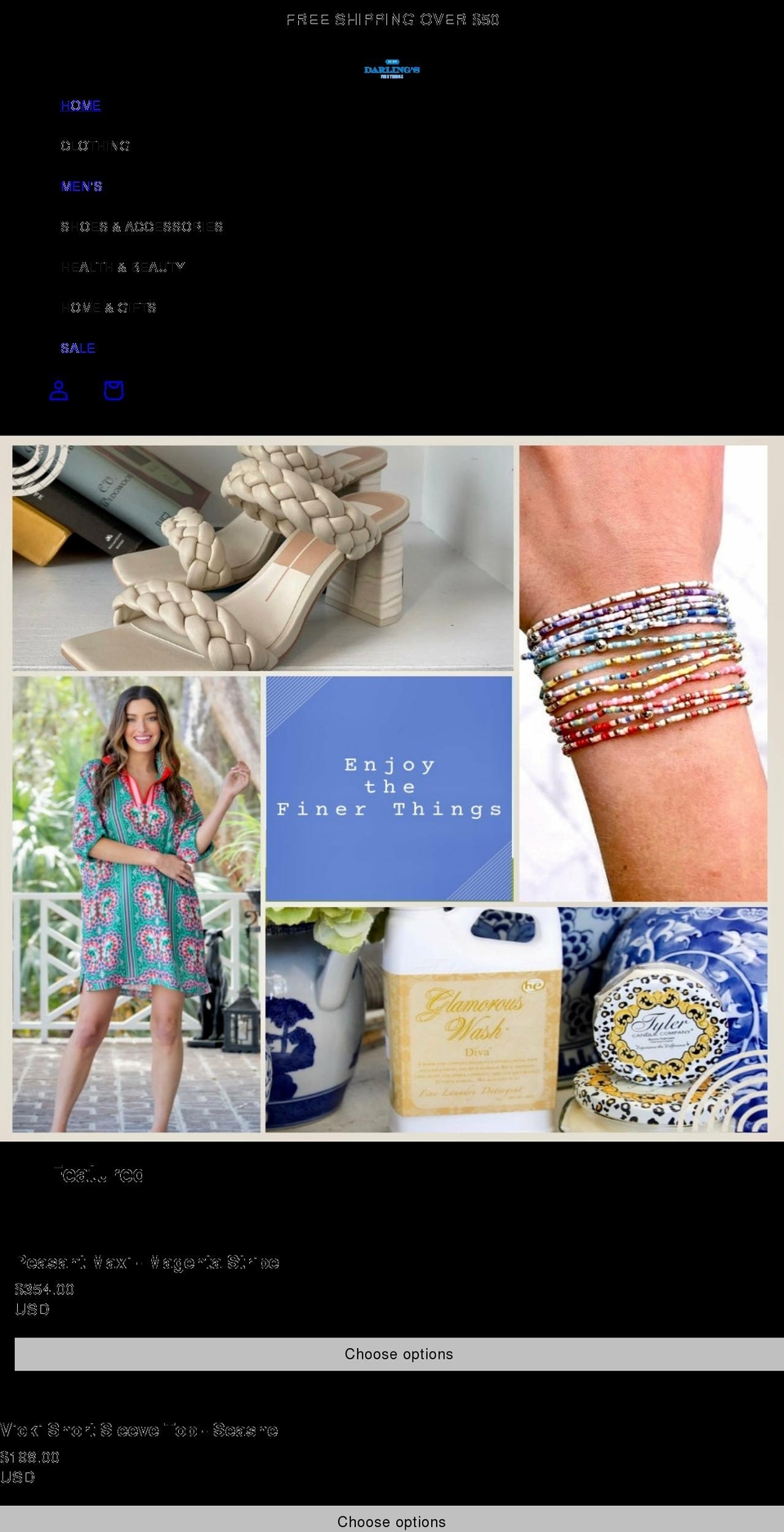 darlingsfinethings.com shopify website screenshot