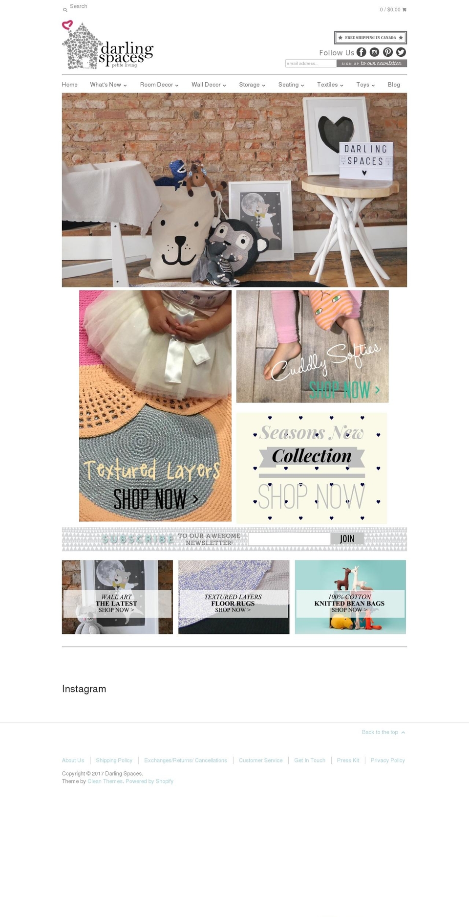 darlingspaces.com shopify website screenshot