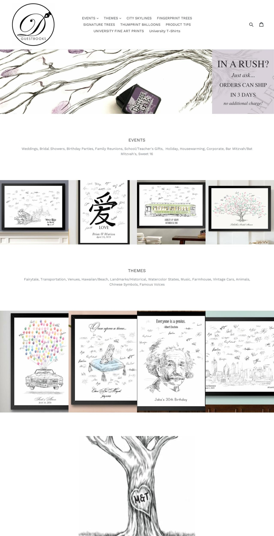 darlingtonguestbooks.com — Shopify storefront screenshot