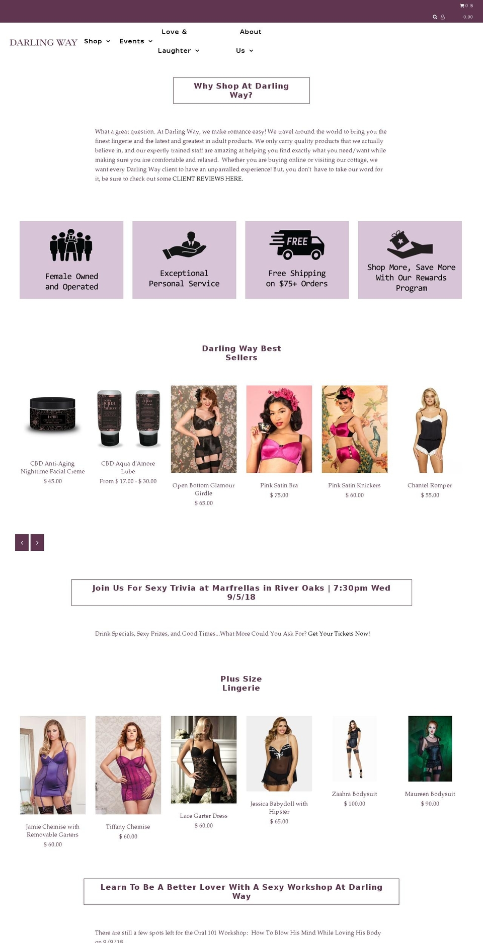 darlingway.boutique shopify website screenshot