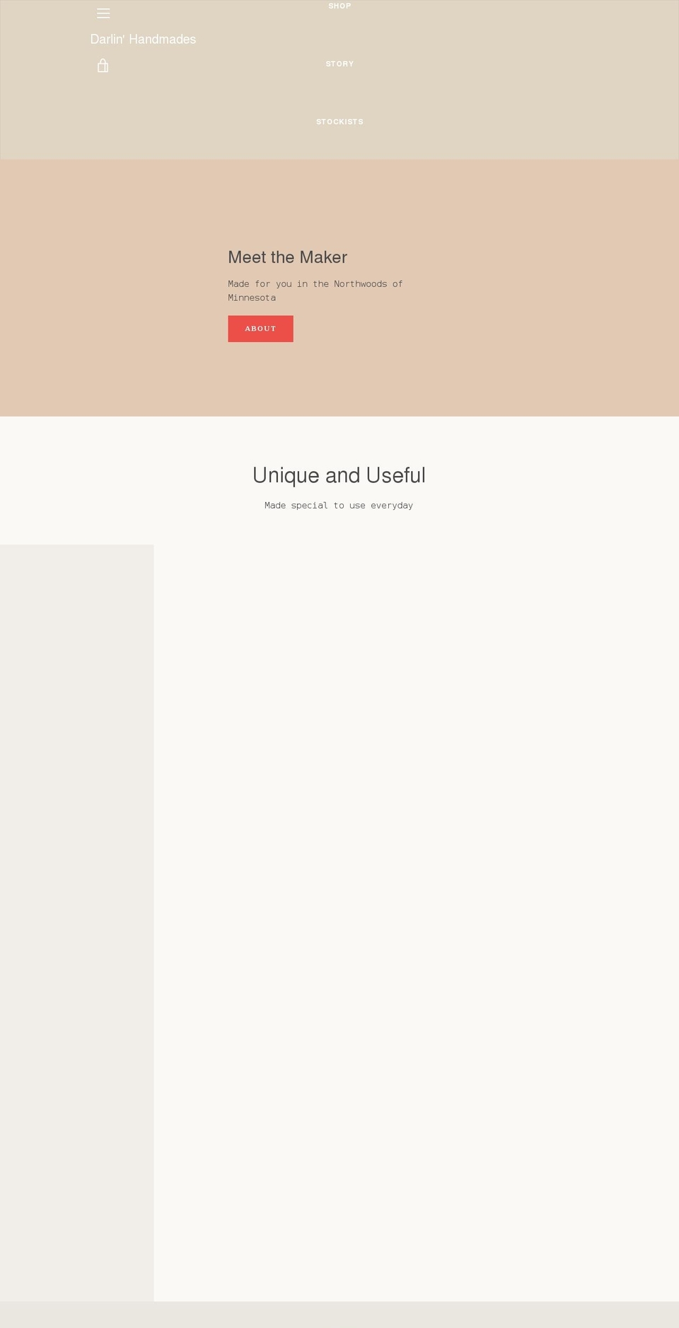 darlinhandmades.com shopify website screenshot