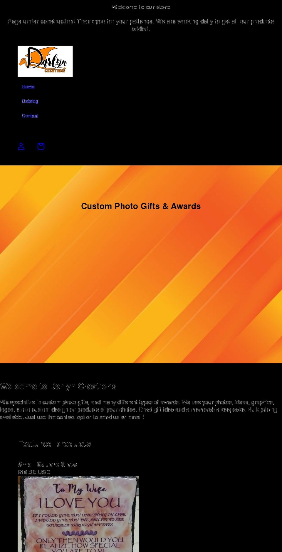 darlyncreations.com shopify website screenshot