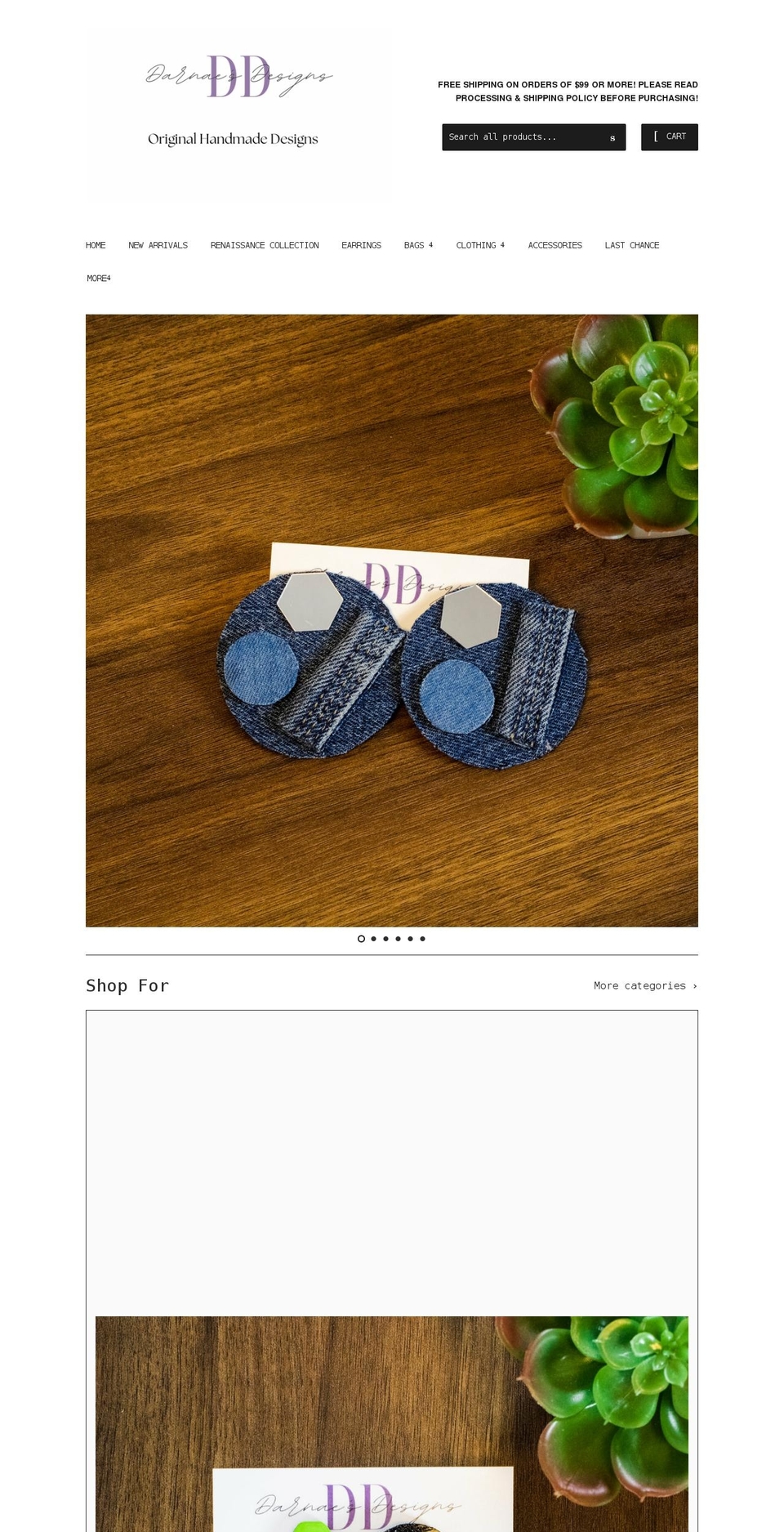 darnaesdesigns.com shopify website screenshot
