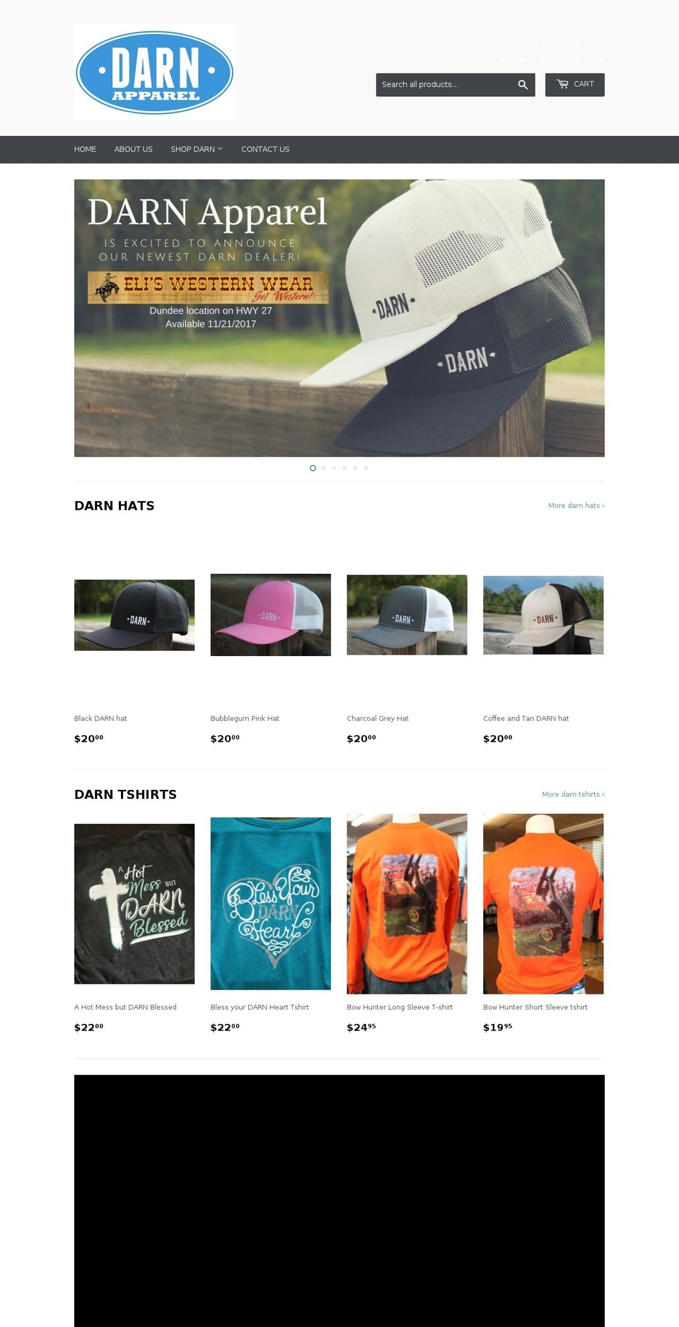 darnapparel.com shopify website screenshot