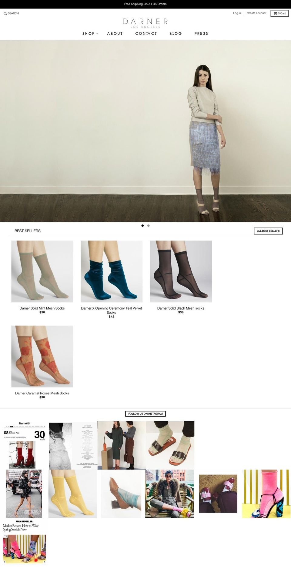 darnersocks.com shopify website screenshot