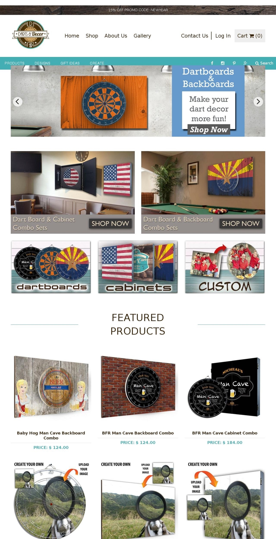 dartsanddecor.com shopify website screenshot