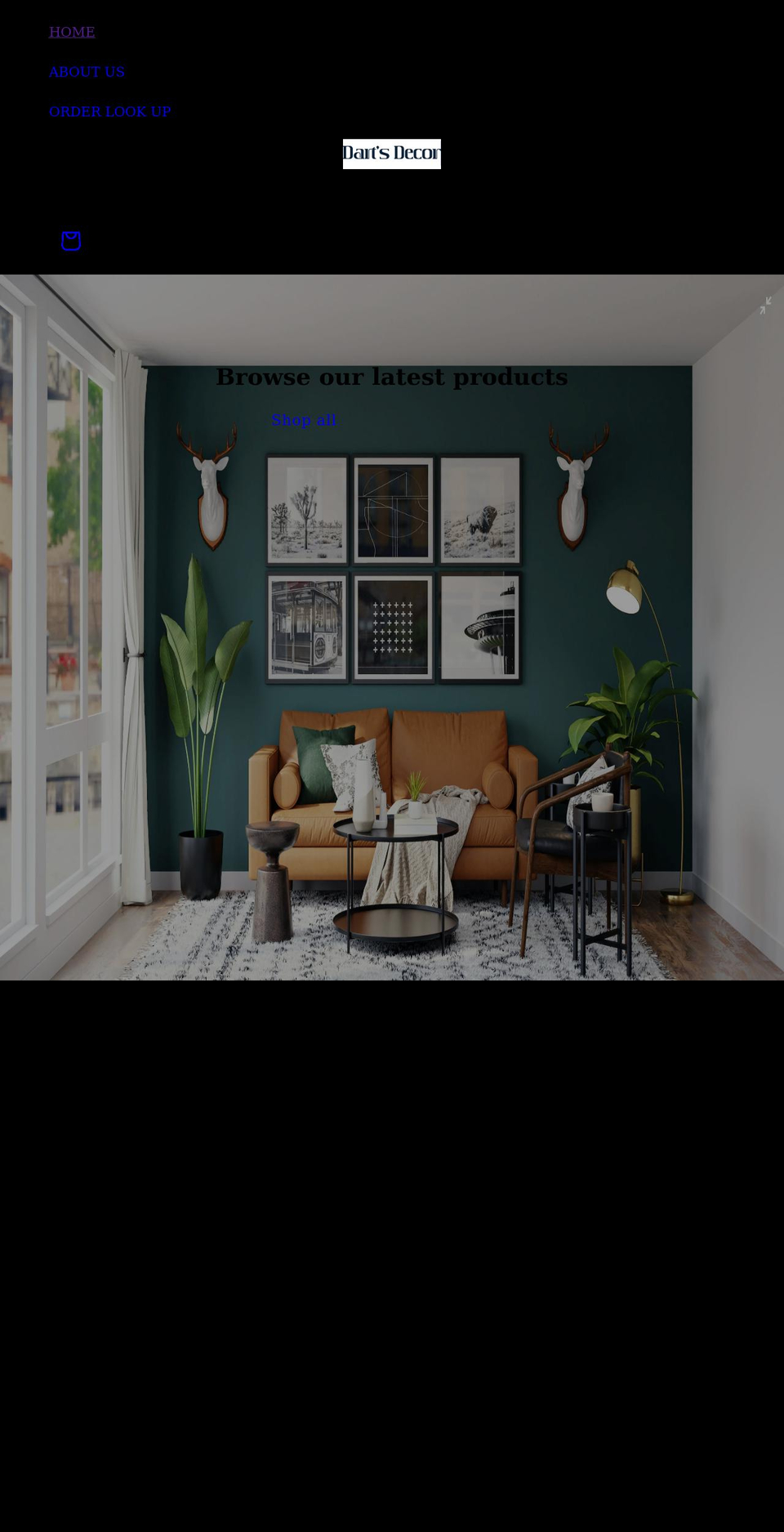 dartsdecor.com shopify website screenshot