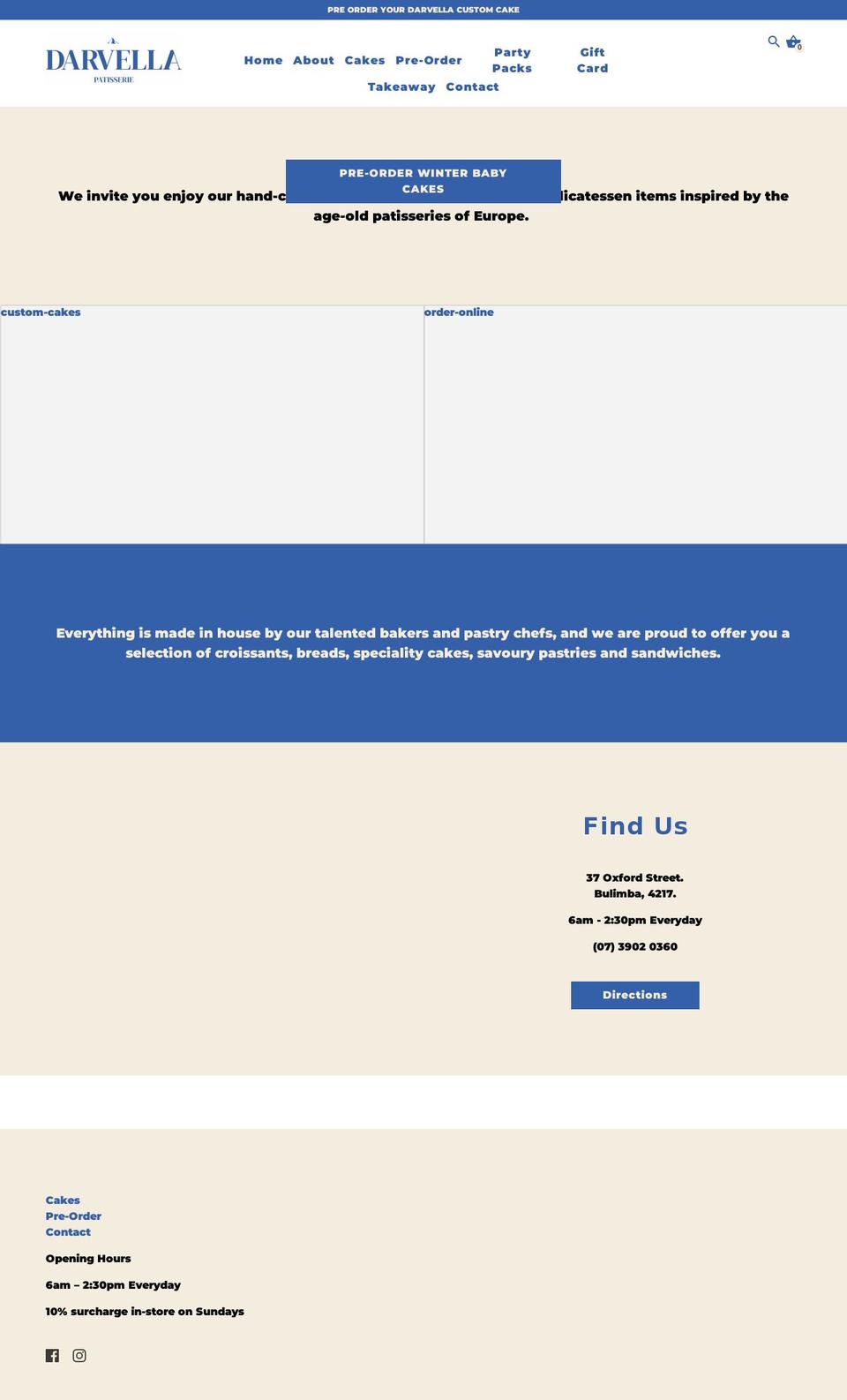 darvellapatisserie.com shopify website screenshot