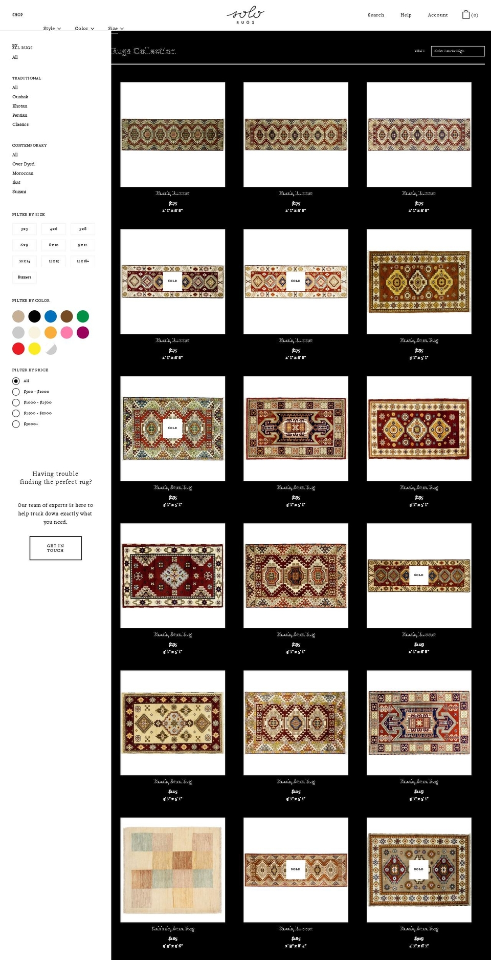 daryarugs.net shopify website screenshot