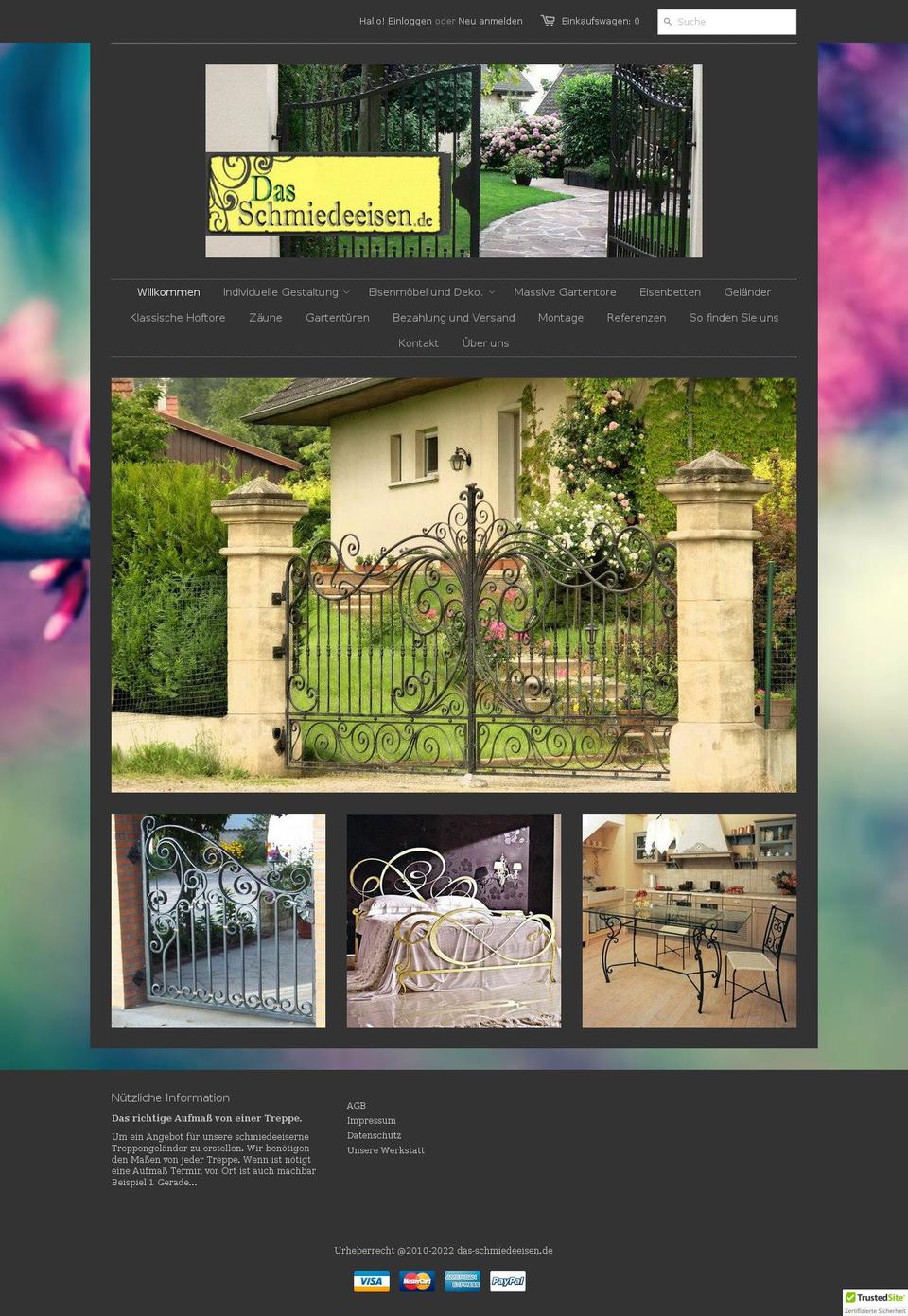 das-schmiedeeisen.de shopify website screenshot