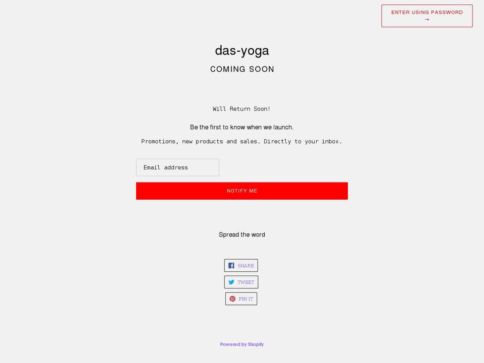 das-yoga.com shopify website screenshot