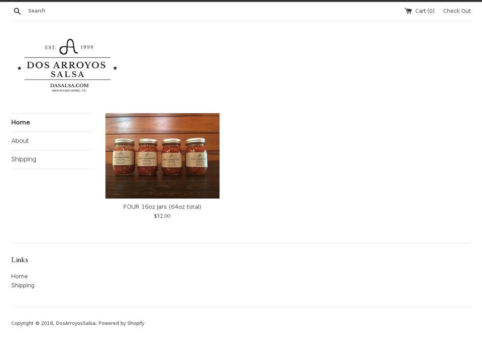 dasalsa.com — Shopify storefront screenshot