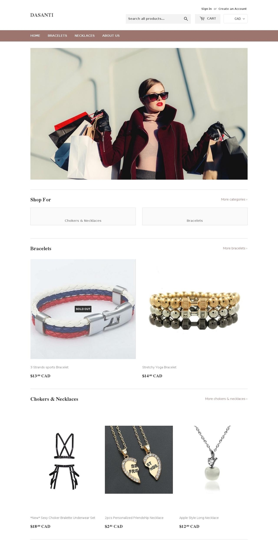 dasanticlothier.com — Shopify storefront screenshot