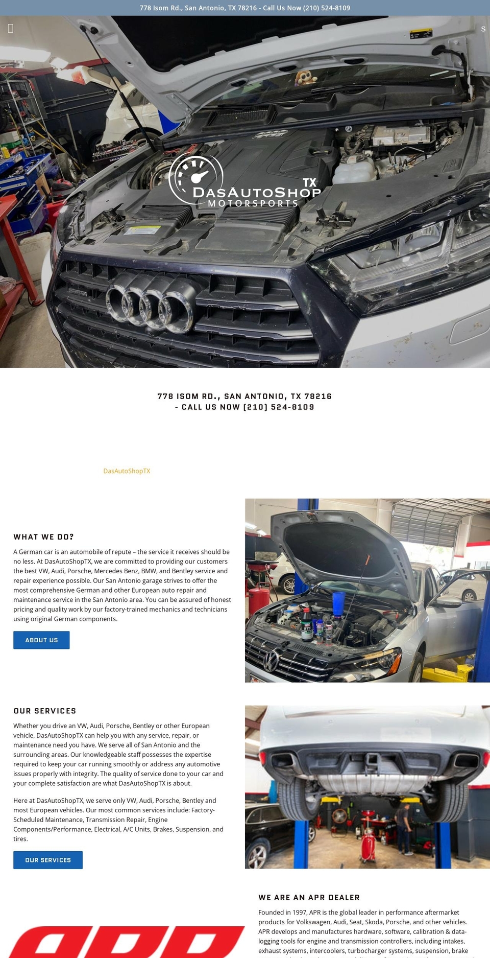 dasautoshoptx.com — Shopify storefront screenshot