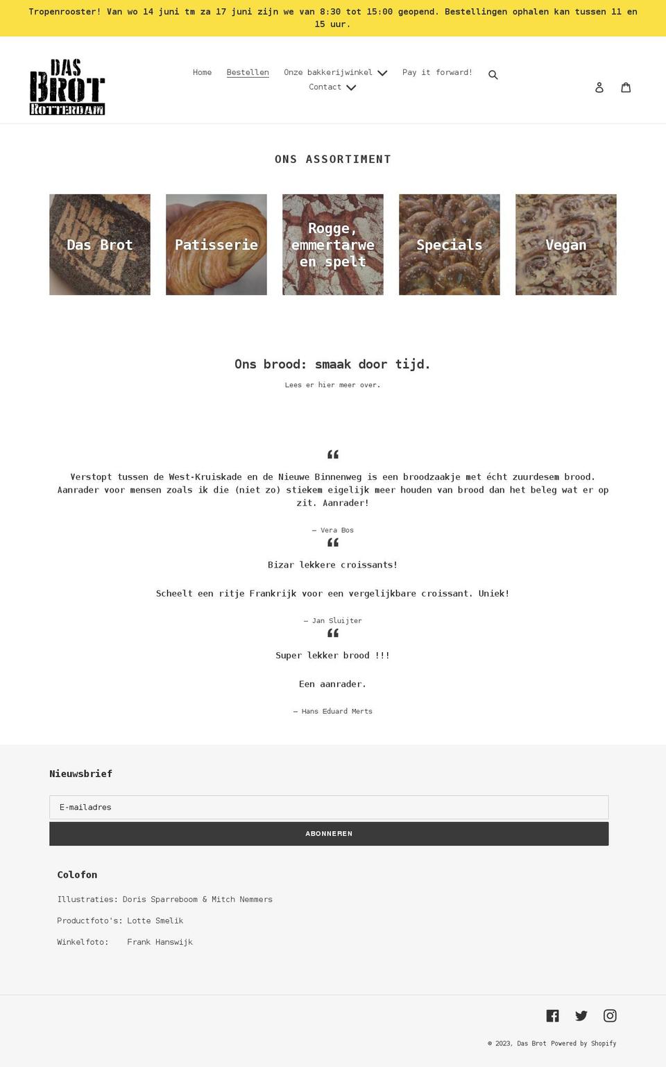 dasbrot.nl shopify website screenshot