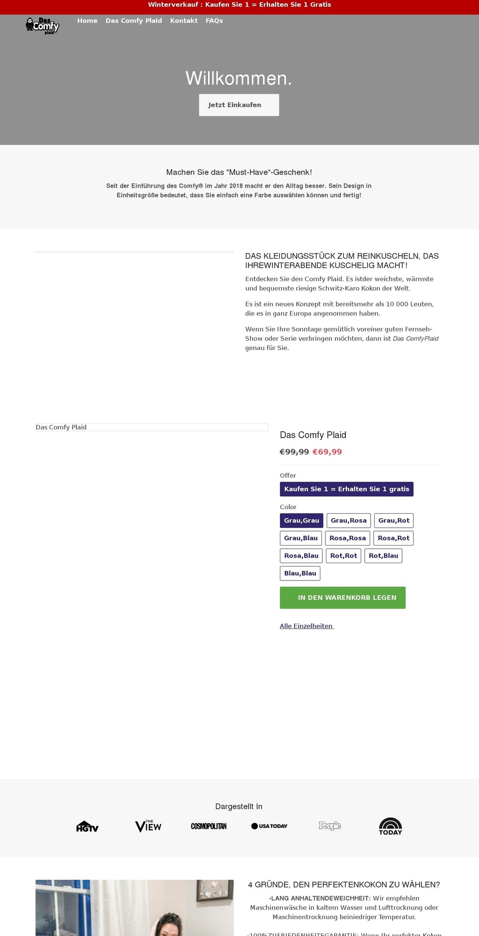 dascomfyplaid.com shopify website screenshot