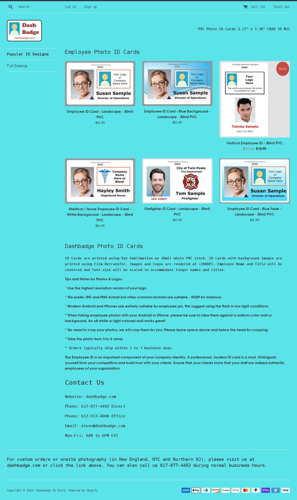 dashbadge.myshopify.com shopify website screenshot